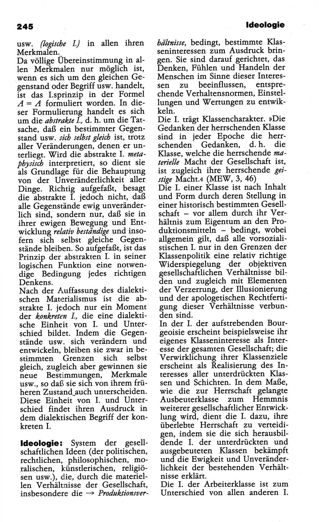 Wörterbuch der marxistisch-leninistischen Philosophie [Deutsche Demokratische Republik (DDR)] 1985, Seite 245 (Wb. ML Phil. DDR 1985, S. 245)