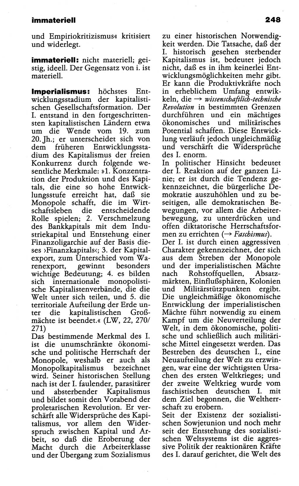 Wörterbuch der marxistisch-leninistischen Philosophie [Deutsche Demokratische Republik (DDR)] 1985, Seite 248 (Wb. ML Phil. DDR 1985, S. 248)