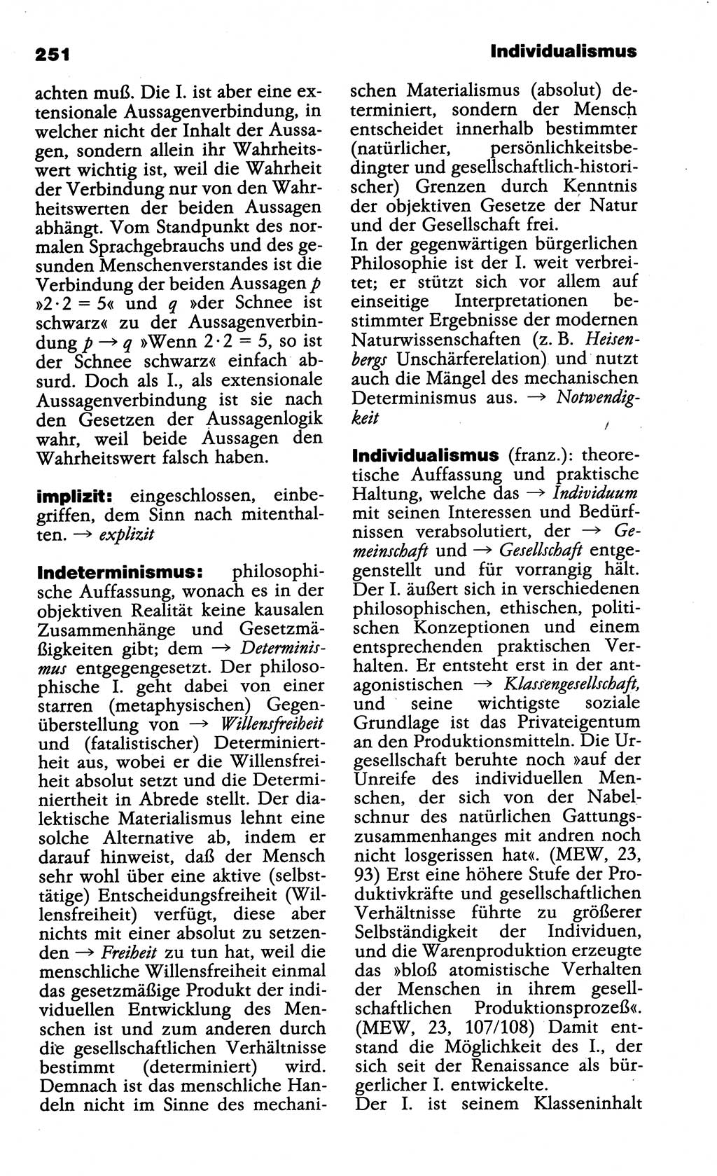 Wörterbuch der marxistisch-leninistischen Philosophie [Deutsche Demokratische Republik (DDR)] 1985, Seite 251 (Wb. ML Phil. DDR 1985, S. 251)