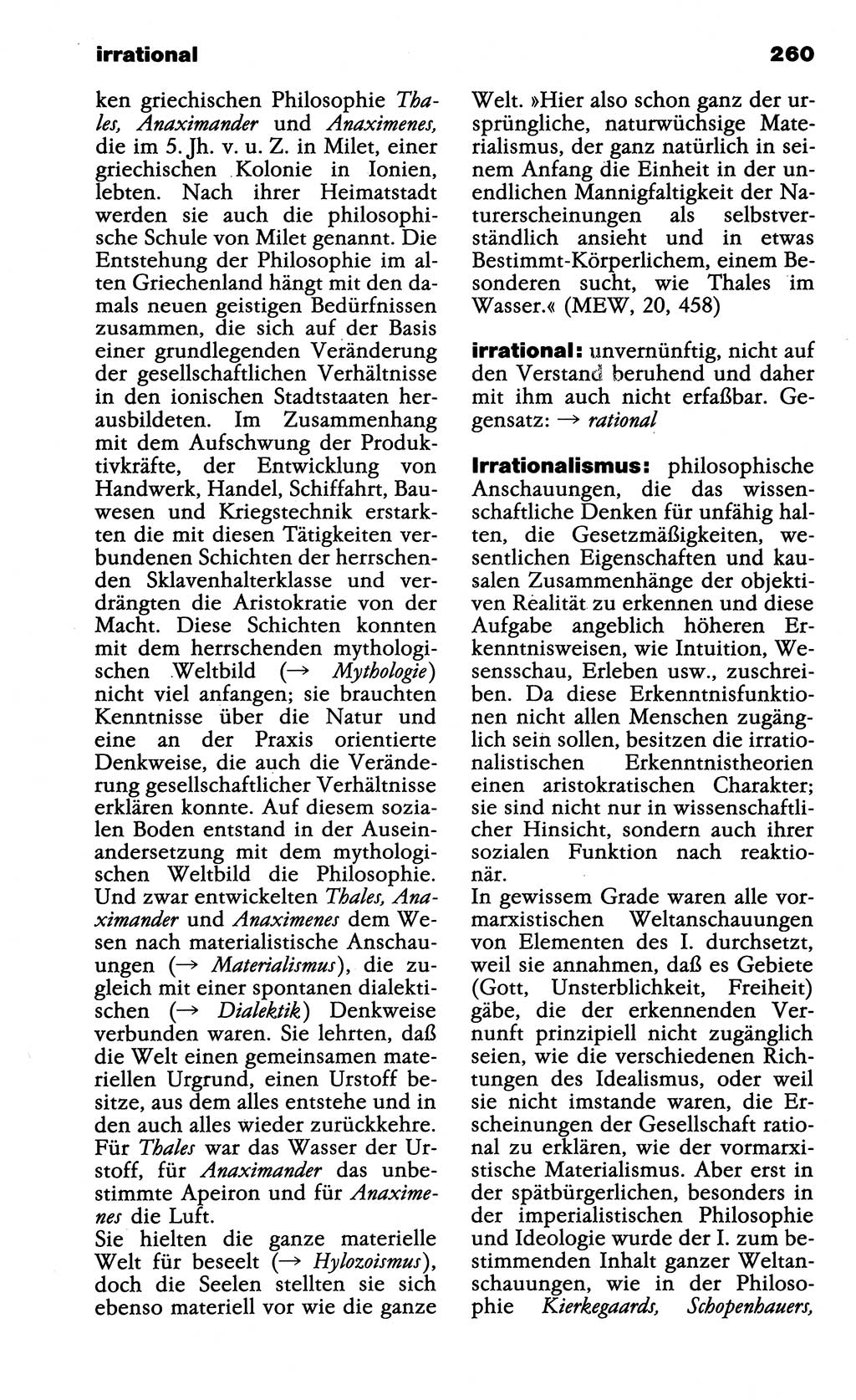 Wörterbuch der marxistisch-leninistischen Philosophie [Deutsche Demokratische Republik (DDR)] 1985, Seite 260 (Wb. ML Phil. DDR 1985, S. 260)