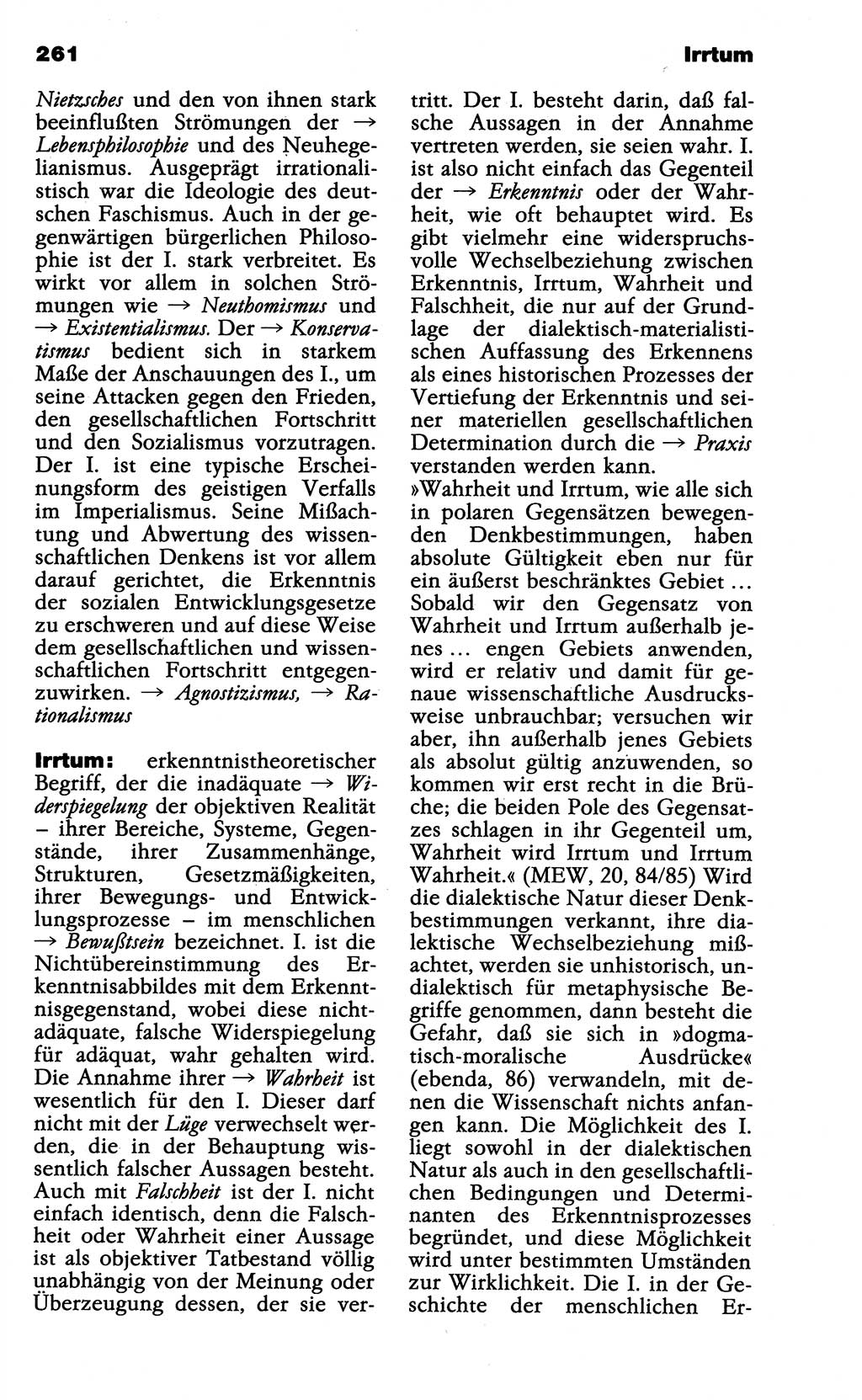 Wörterbuch der marxistisch-leninistischen Philosophie [Deutsche Demokratische Republik (DDR)] 1985, Seite 261 (Wb. ML Phil. DDR 1985, S. 261)