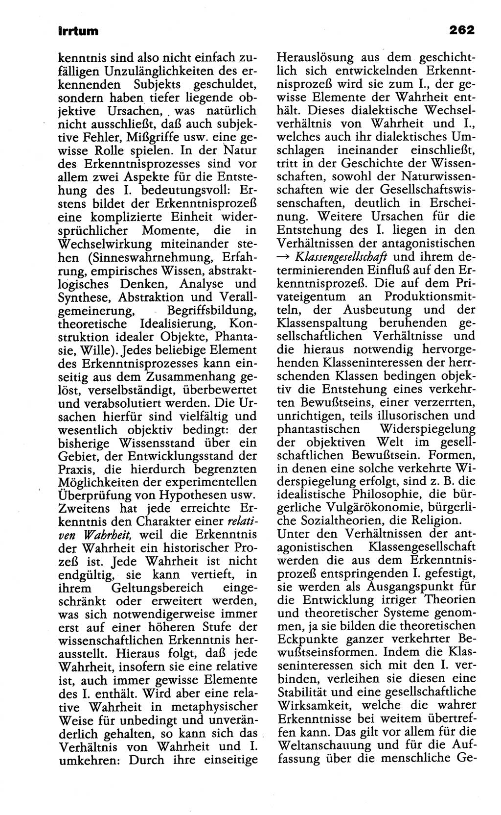 Wörterbuch der marxistisch-leninistischen Philosophie [Deutsche Demokratische Republik (DDR)] 1985, Seite 262 (Wb. ML Phil. DDR 1985, S. 262)