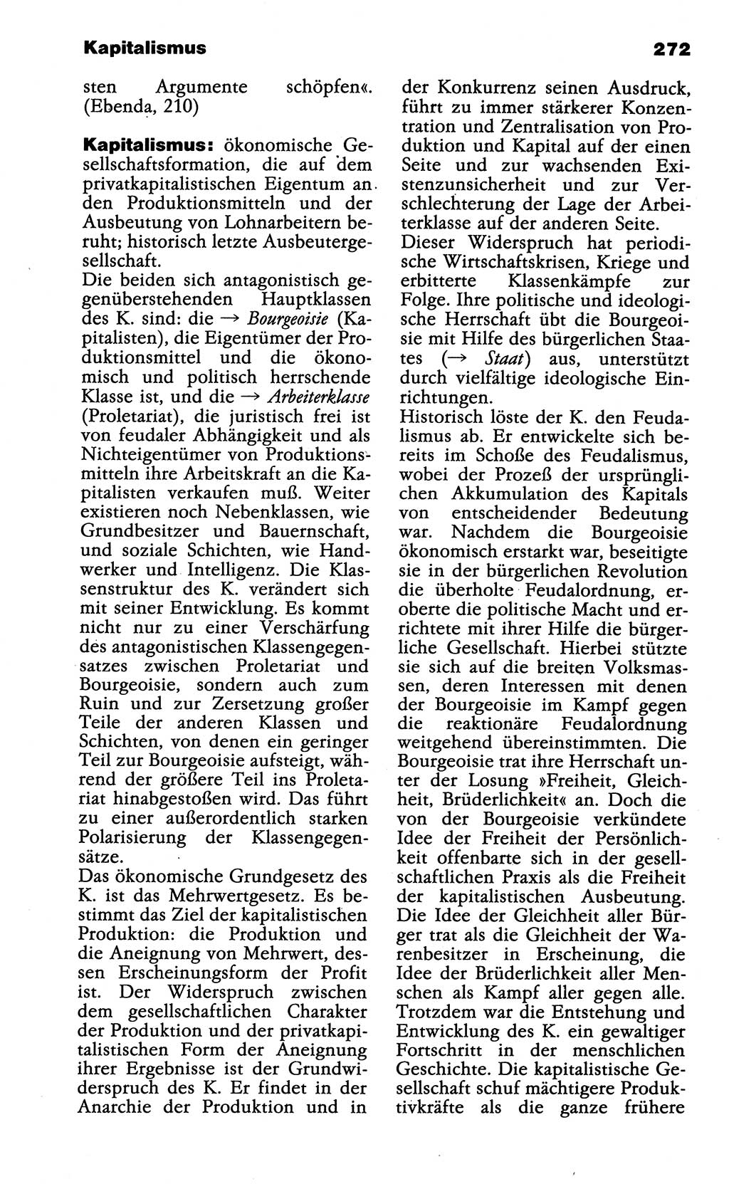 Wörterbuch der marxistisch-leninistischen Philosophie [Deutsche Demokratische Republik (DDR)] 1985, Seite 272 (Wb. ML Phil. DDR 1985, S. 272)
