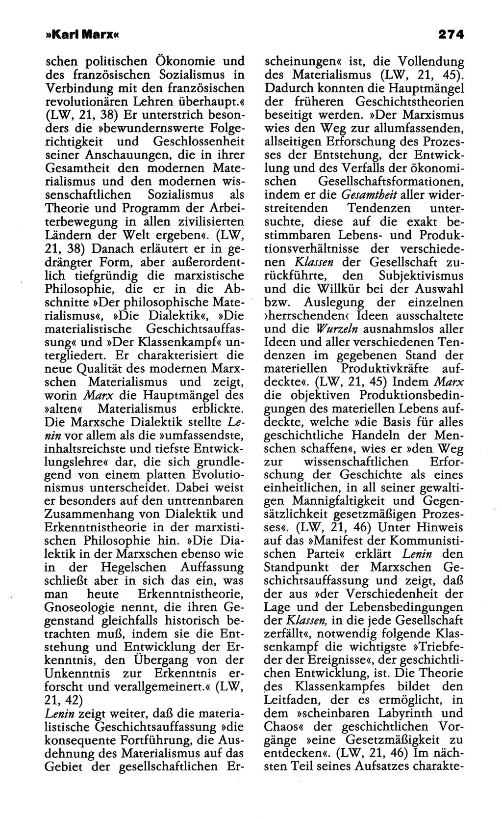 Wörterbuch der marxistisch-leninistischen Philosophie [Deutsche Demokratische Republik (DDR)] 1985, Seite 274 (Wb. ML Phil. DDR 1985, S. 274)