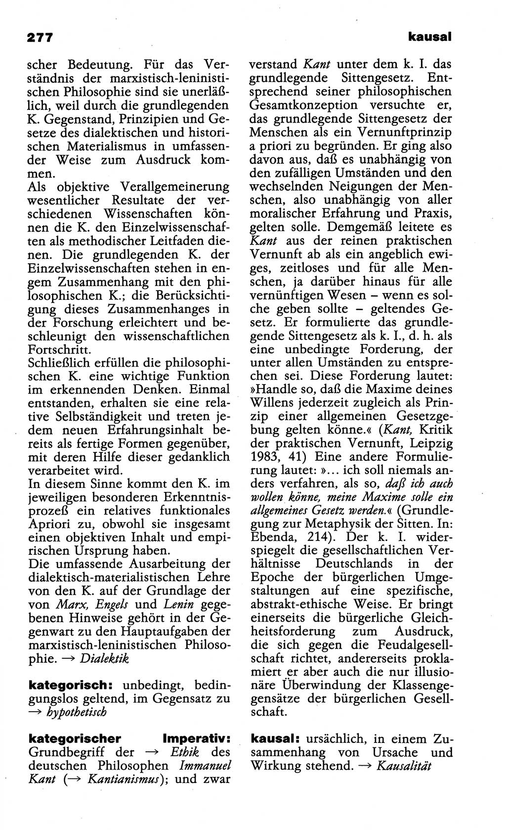 Wörterbuch der marxistisch-leninistischen Philosophie [Deutsche Demokratische Republik (DDR)] 1985, Seite 277 (Wb. ML Phil. DDR 1985, S. 277)