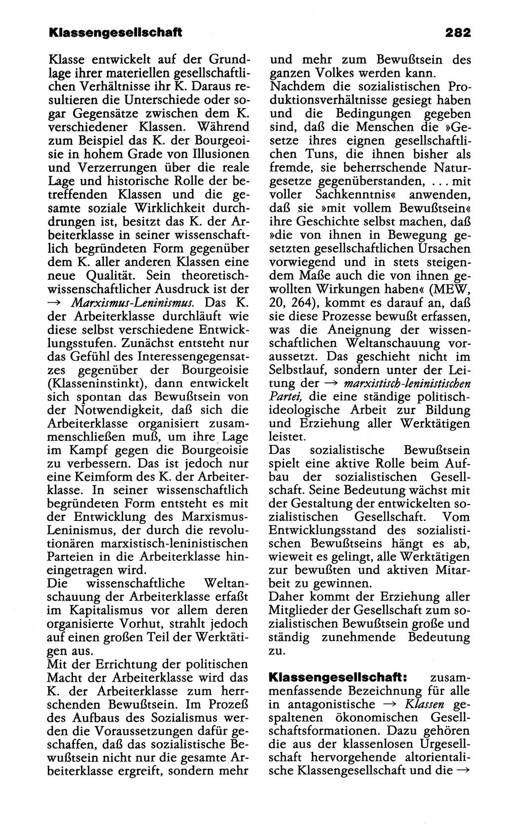 Wörterbuch der marxistisch-leninistischen Philosophie [Deutsche Demokratische Republik (DDR)] 1985, Seite 282 (Wb. ML Phil. DDR 1985, S. 282)