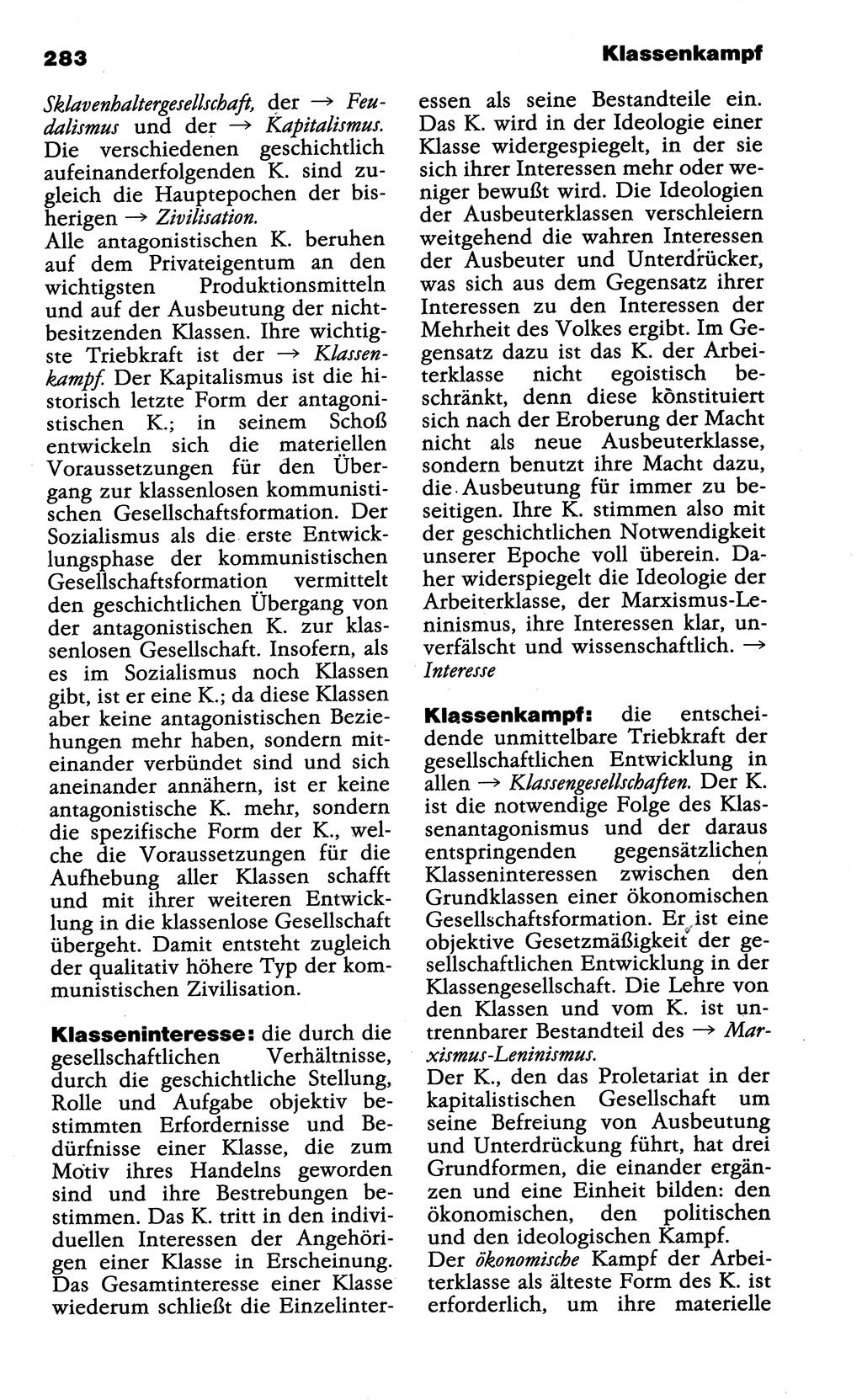 Wörterbuch der marxistisch-leninistischen Philosophie [Deutsche Demokratische Republik (DDR)] 1985, Seite 283 (Wb. ML Phil. DDR 1985, S. 283)