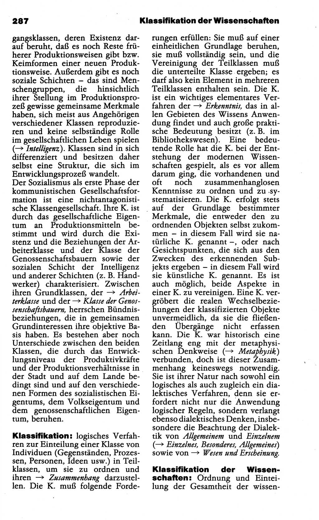 Wörterbuch der marxistisch-leninistischen Philosophie [Deutsche Demokratische Republik (DDR)] 1985, Seite 287 (Wb. ML Phil. DDR 1985, S. 287)