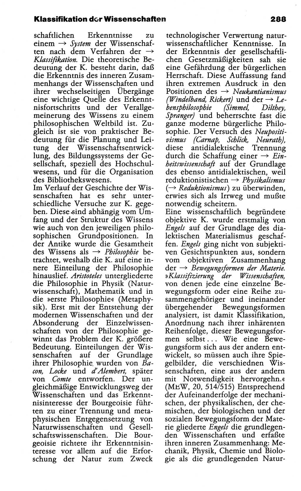 Wörterbuch der marxistisch-leninistischen Philosophie [Deutsche Demokratische Republik (DDR)] 1985, Seite 288 (Wb. ML Phil. DDR 1985, S. 288)