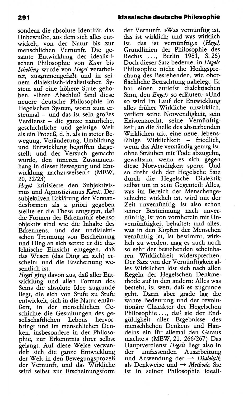 Wörterbuch der marxistisch-leninistischen Philosophie [Deutsche Demokratische Republik (DDR)] 1985, Seite 291 (Wb. ML Phil. DDR 1985, S. 291)