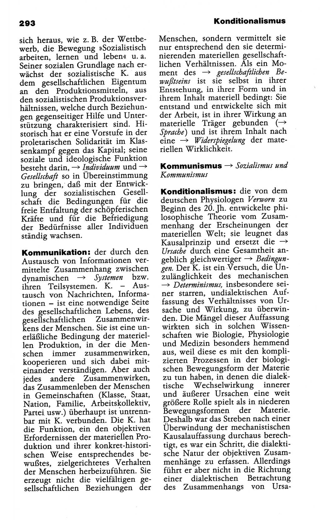 Wörterbuch der marxistisch-leninistischen Philosophie [Deutsche Demokratische Republik (DDR)] 1985, Seite 293 (Wb. ML Phil. DDR 1985, S. 293)