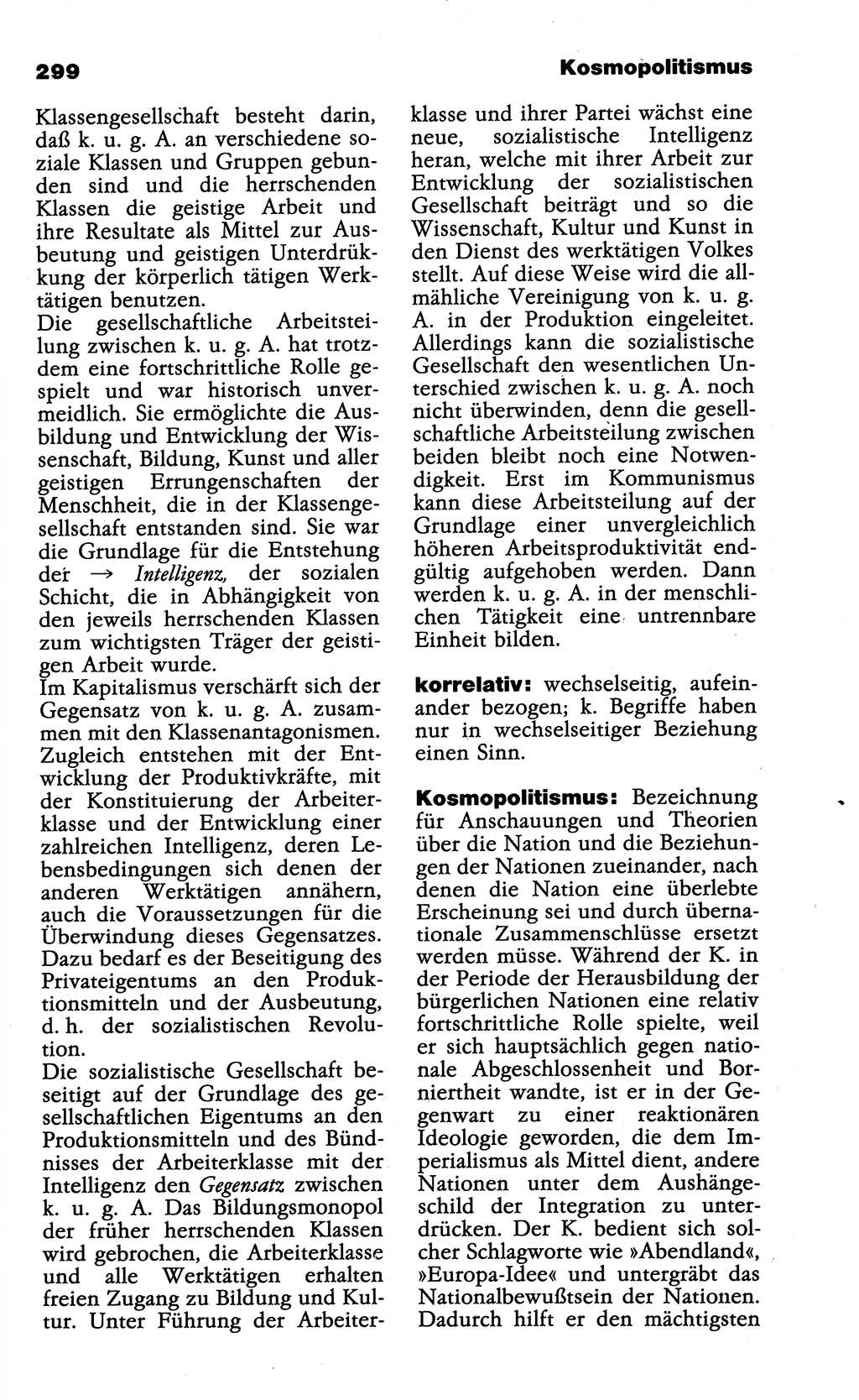 Wörterbuch der marxistisch-leninistischen Philosophie [Deutsche Demokratische Republik (DDR)] 1985, Seite 299 (Wb. ML Phil. DDR 1985, S. 299)
