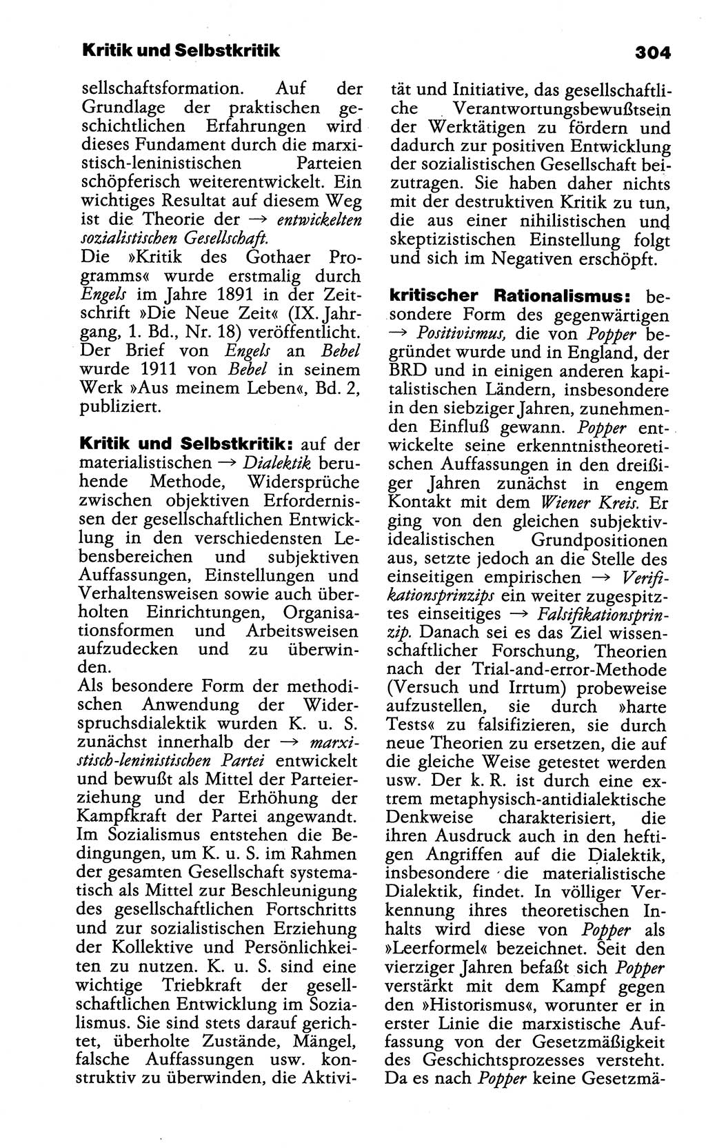 Wörterbuch der marxistisch-leninistischen Philosophie [Deutsche Demokratische Republik (DDR)] 1985, Seite 304 (Wb. ML Phil. DDR 1985, S. 304)