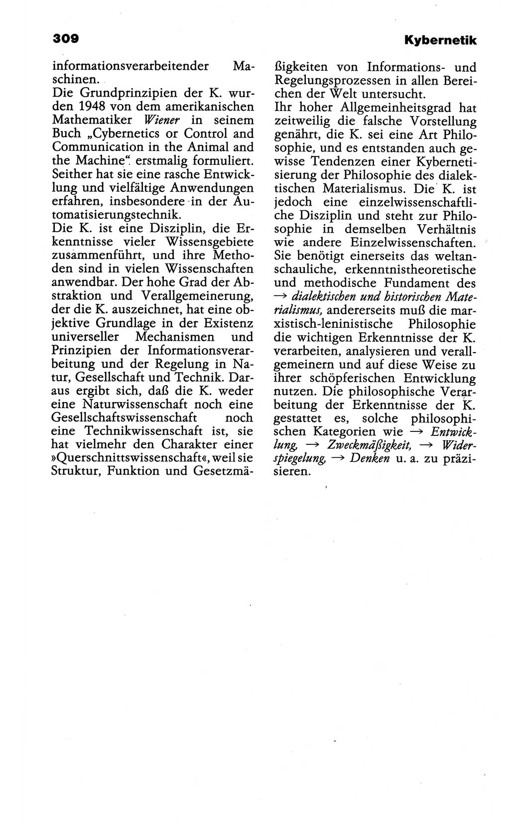 Wörterbuch der marxistisch-leninistischen Philosophie [Deutsche Demokratische Republik (DDR)] 1985, Seite 309 (Wb. ML Phil. DDR 1985, S. 309)