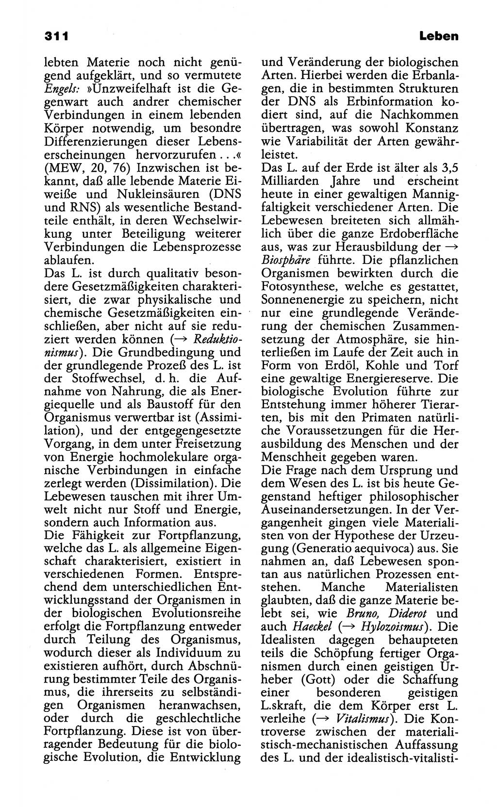 Wörterbuch der marxistisch-leninistischen Philosophie [Deutsche Demokratische Republik (DDR)] 1985, Seite 311 (Wb. ML Phil. DDR 1985, S. 311)
