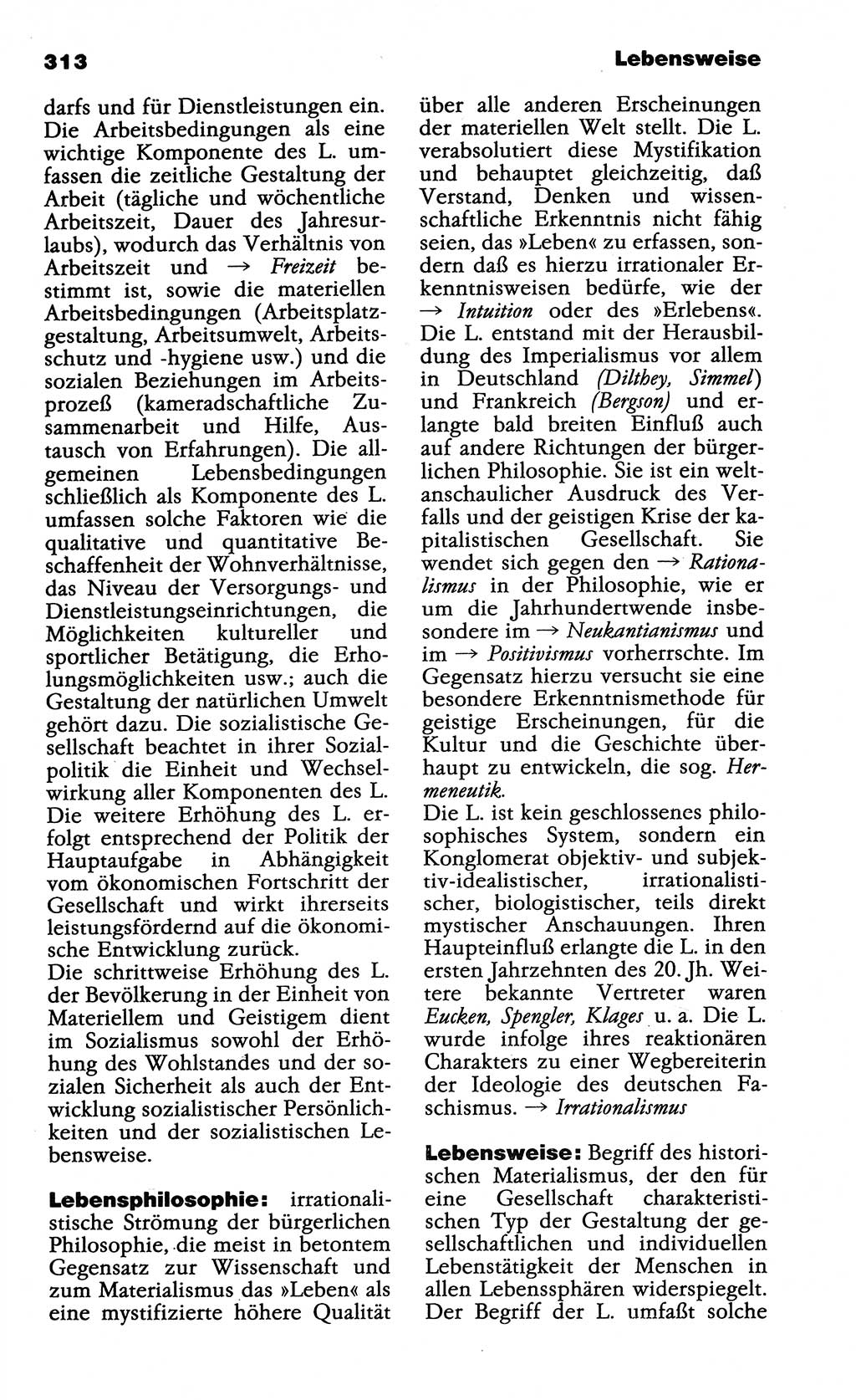 Wörterbuch der marxistisch-leninistischen Philosophie [Deutsche Demokratische Republik (DDR)] 1985, Seite 313 (Wb. ML Phil. DDR 1985, S. 313)