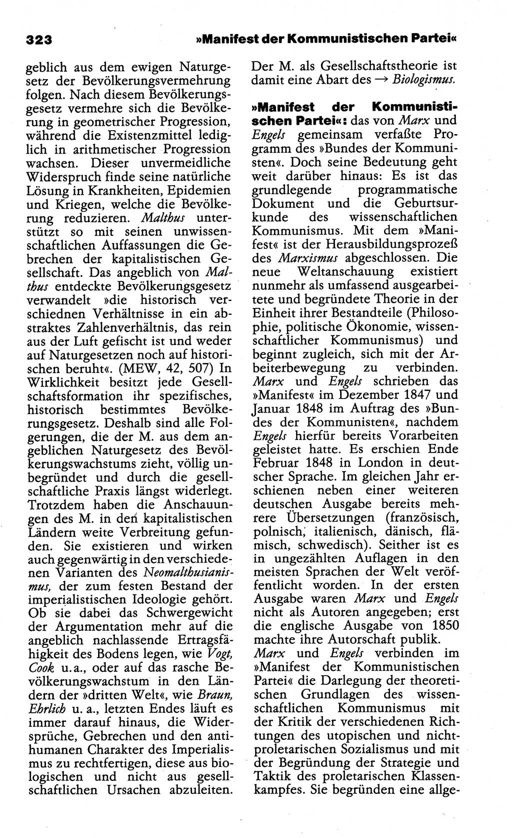 Wörterbuch der marxistisch-leninistischen Philosophie [Deutsche Demokratische Republik (DDR)] 1985, Seite 323 (Wb. ML Phil. DDR 1985, S. 323)
