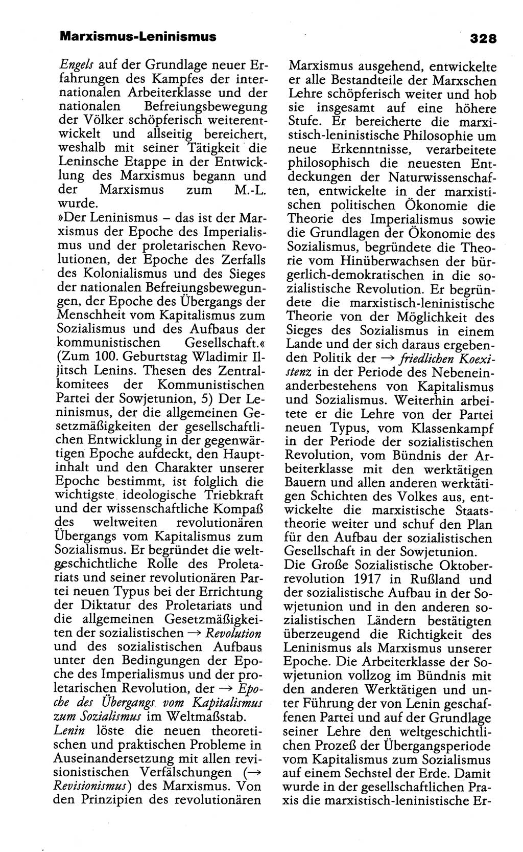 Wörterbuch der marxistisch-leninistischen Philosophie [Deutsche Demokratische Republik (DDR)] 1985, Seite 328 (Wb. ML Phil. DDR 1985, S. 328)