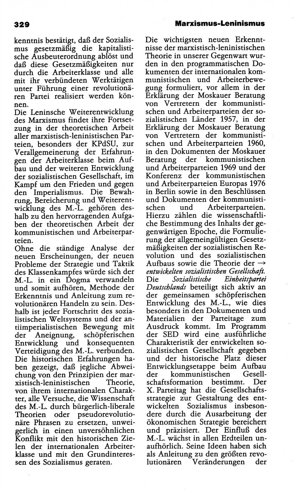 Wörterbuch der marxistisch-leninistischen Philosophie [Deutsche Demokratische Republik (DDR)] 1985, Seite 329 (Wb. ML Phil. DDR 1985, S. 329)
