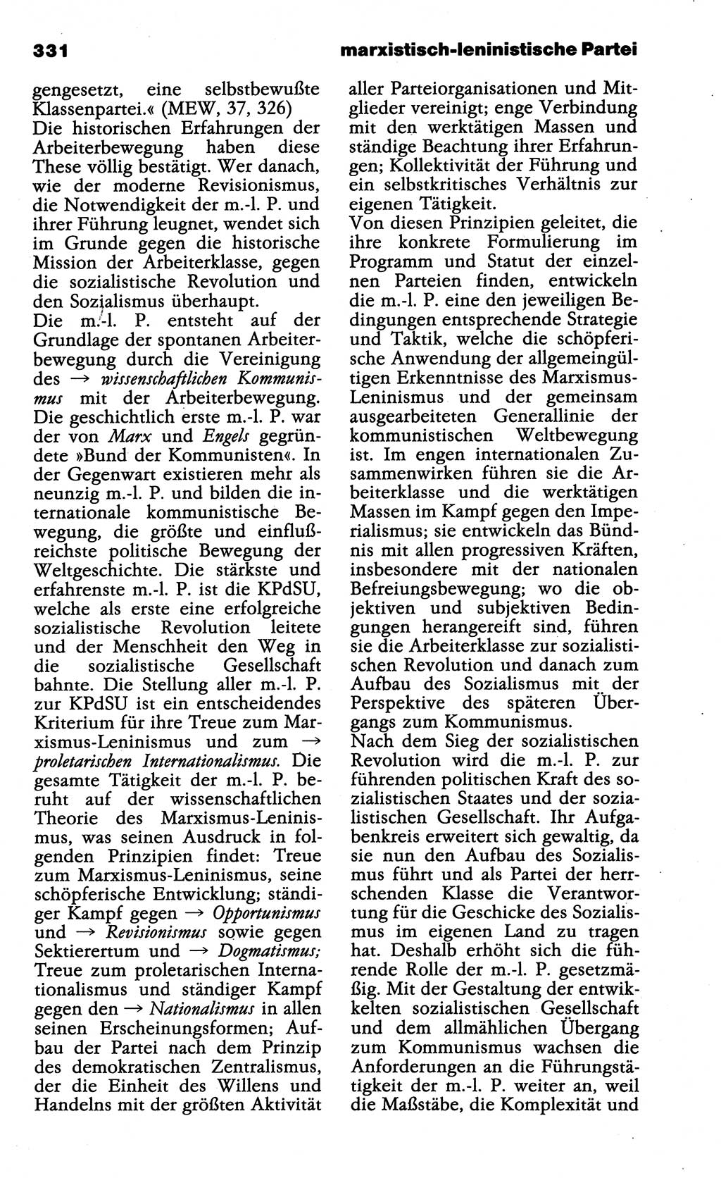 Wörterbuch der marxistisch-leninistischen Philosophie [Deutsche Demokratische Republik (DDR)] 1985, Seite 331 (Wb. ML Phil. DDR 1985, S. 331)