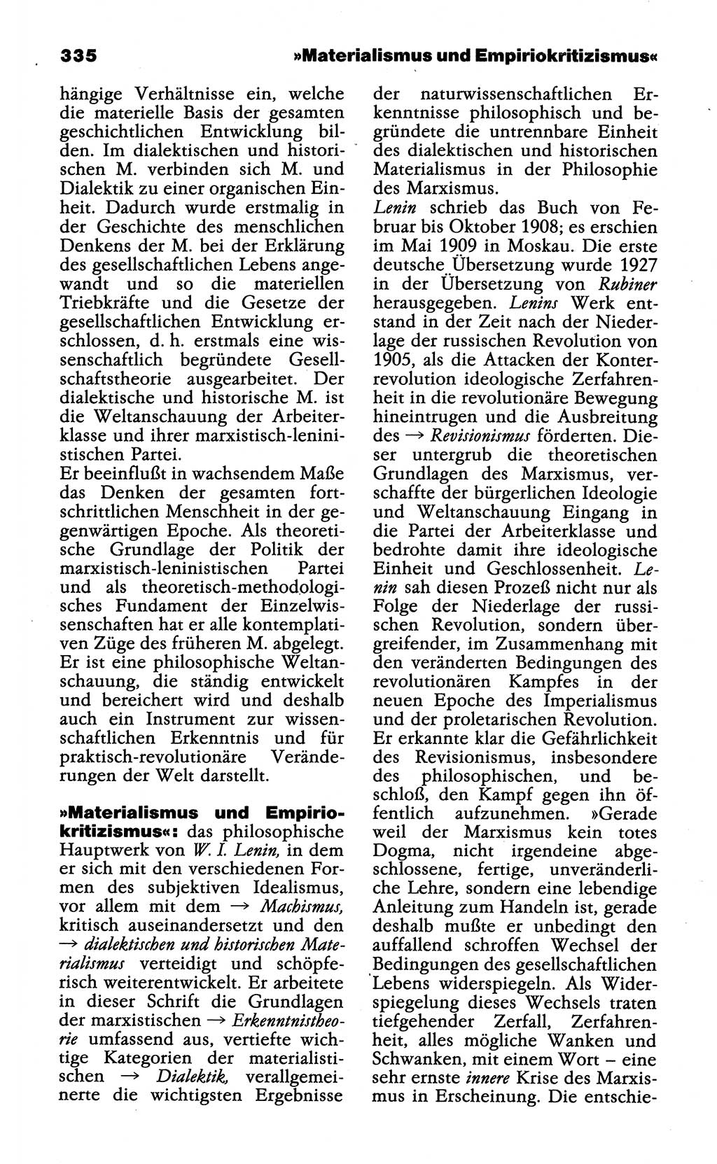 Wörterbuch der marxistisch-leninistischen Philosophie [Deutsche Demokratische Republik (DDR)] 1985, Seite 335 (Wb. ML Phil. DDR 1985, S. 335)