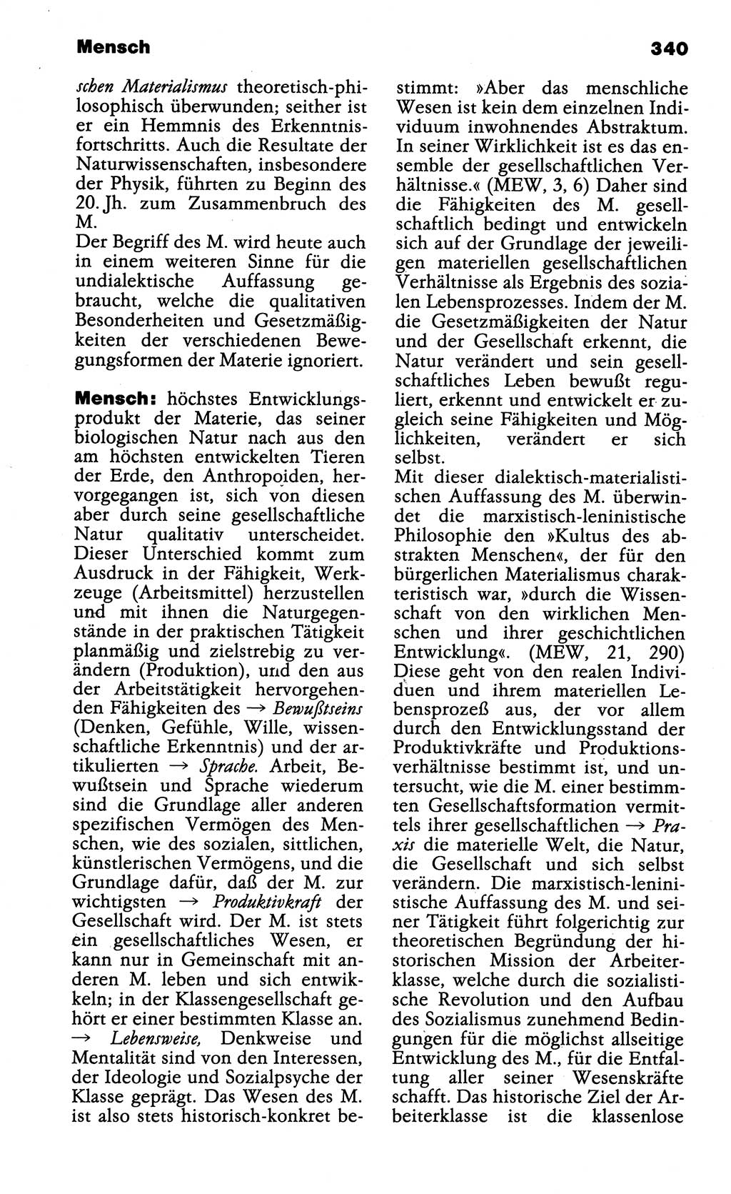 Wörterbuch der marxistisch-leninistischen Philosophie [Deutsche Demokratische Republik (DDR)] 1985, Seite 340 (Wb. ML Phil. DDR 1985, S. 340)