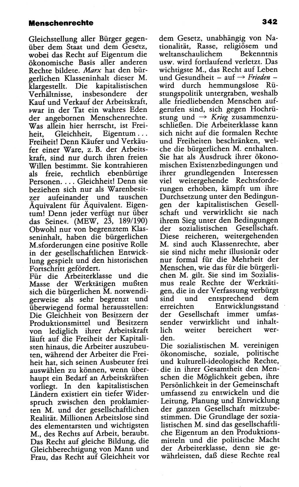 Wörterbuch der marxistisch-leninistischen Philosophie [Deutsche Demokratische Republik (DDR)] 1985, Seite 342 (Wb. ML Phil. DDR 1985, S. 342)