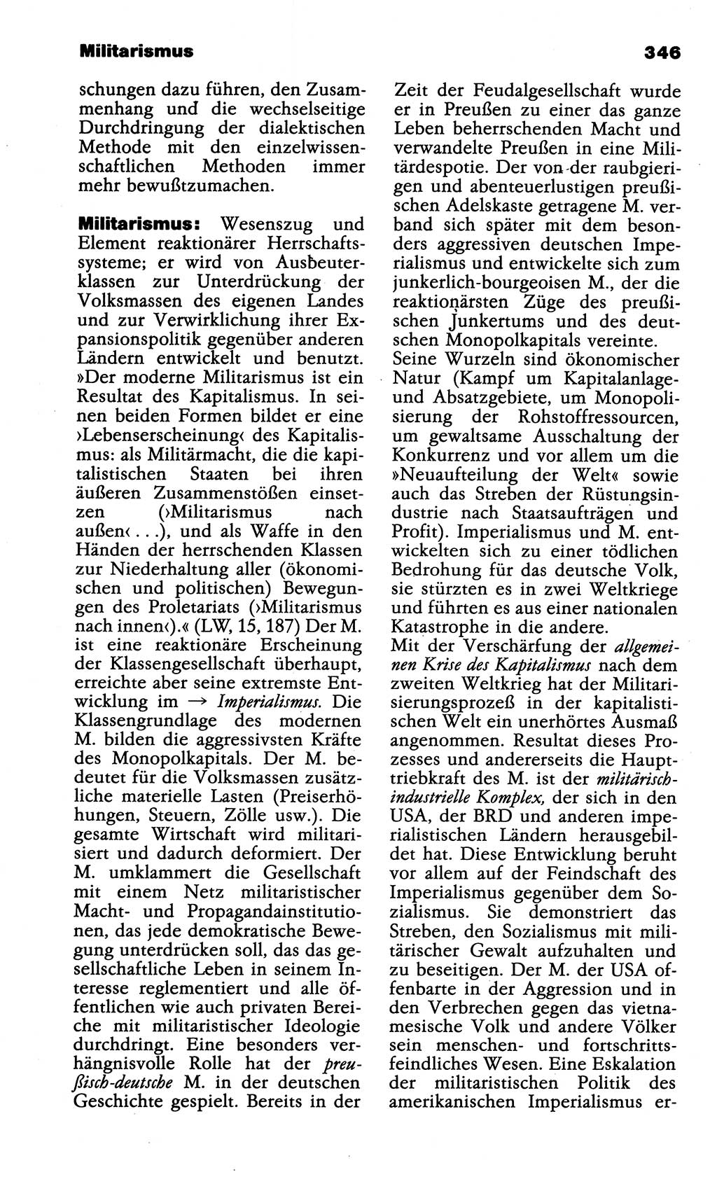 Wörterbuch der marxistisch-leninistischen Philosophie [Deutsche Demokratische Republik (DDR)] 1985, Seite 346 (Wb. ML Phil. DDR 1985, S. 346)