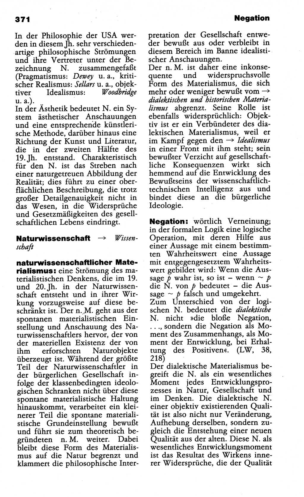 Wörterbuch der marxistisch-leninistischen Philosophie [Deutsche Demokratische Republik (DDR)] 1985, Seite 371 (Wb. ML Phil. DDR 1985, S. 371)