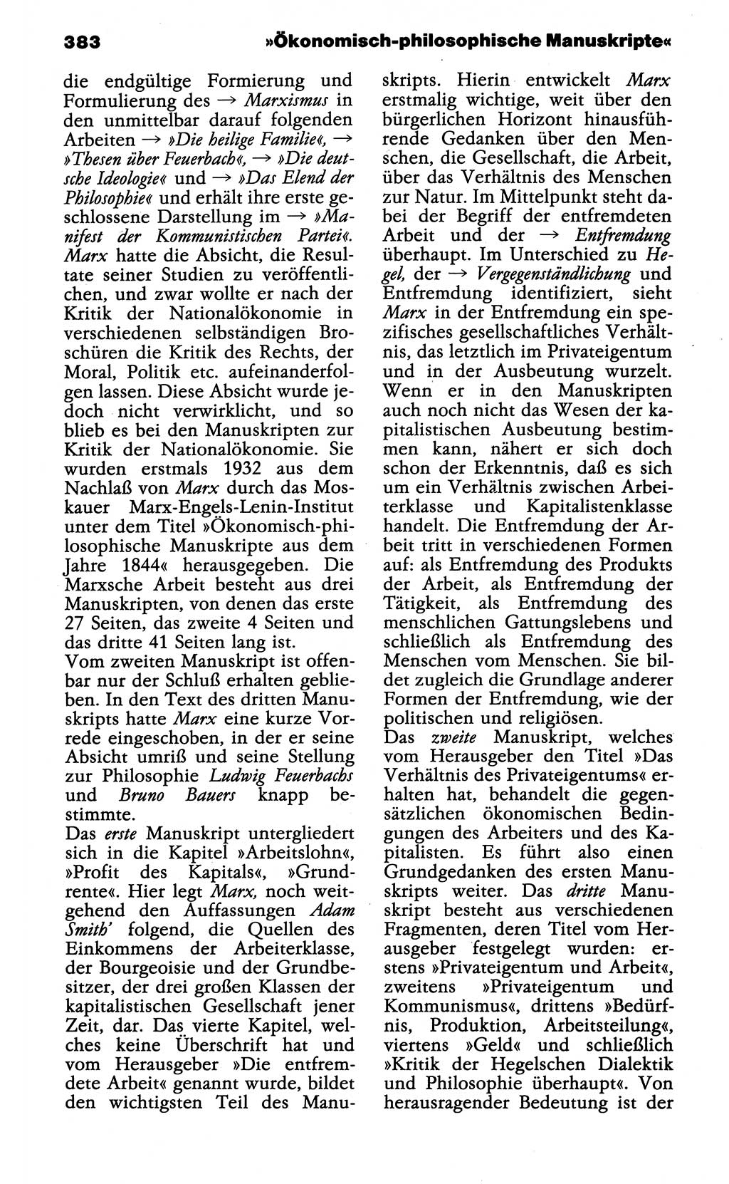 Wörterbuch der marxistisch-leninistischen Philosophie [Deutsche Demokratische Republik (DDR)] 1985, Seite 383 (Wb. ML Phil. DDR 1985, S. 383)