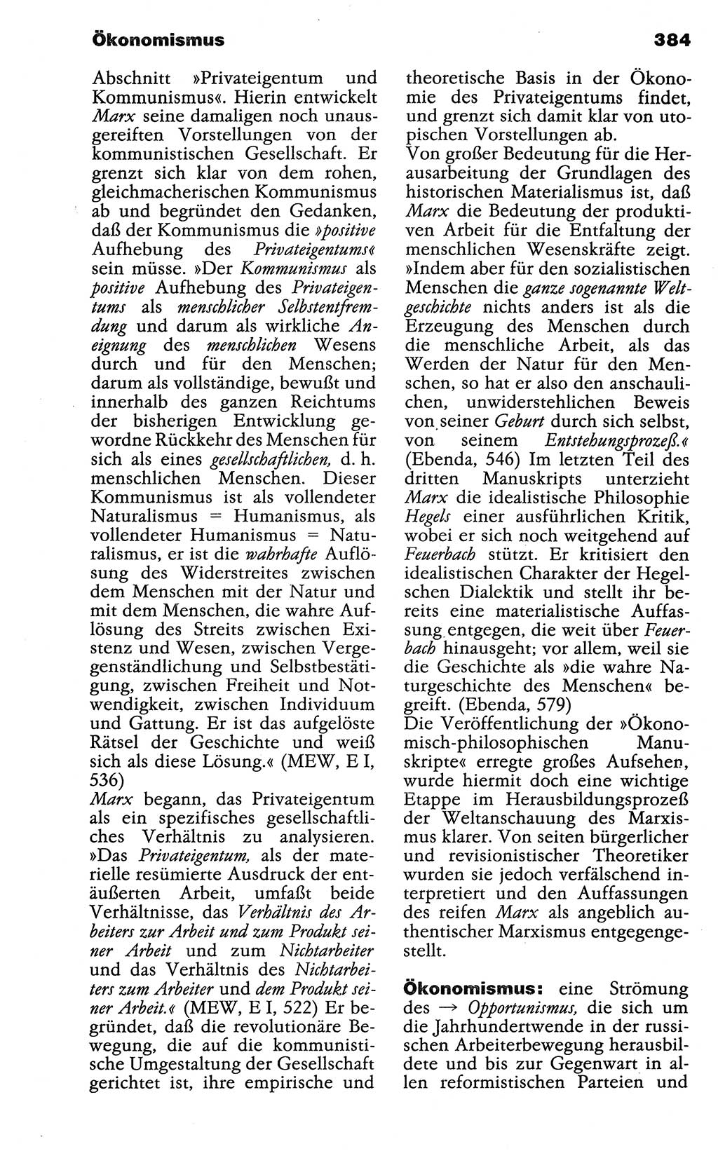 Wörterbuch der marxistisch-leninistischen Philosophie [Deutsche Demokratische Republik (DDR)] 1985, Seite 384 (Wb. ML Phil. DDR 1985, S. 384)