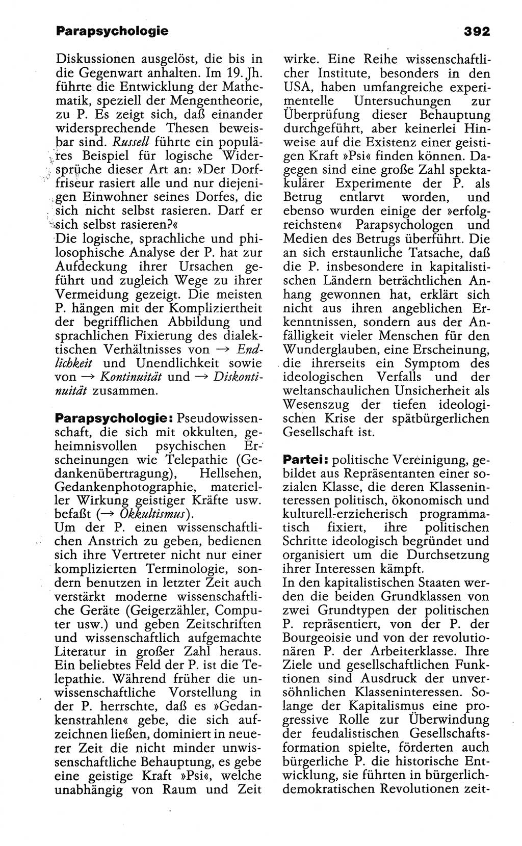 Wörterbuch der marxistisch-leninistischen Philosophie [Deutsche Demokratische Republik (DDR)] 1985, Seite 392 (Wb. ML Phil. DDR 1985, S. 392)