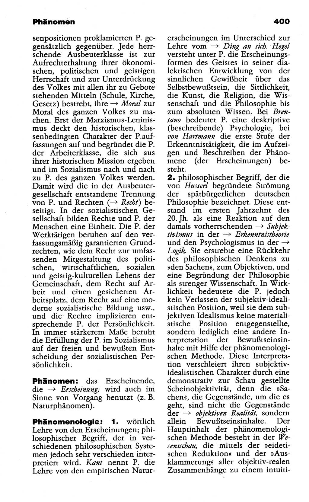 Wörterbuch der marxistisch-leninistischen Philosophie [Deutsche Demokratische Republik (DDR)] 1985, Seite 400 (Wb. ML Phil. DDR 1985, S. 400)