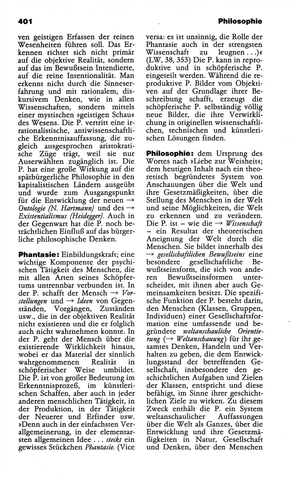 WÃ¶rterbuch der marxistisch-leninistischen Philosophie [Deutsche Demokratische Republik (DDR)] 1985, Seite 401 (Wb. ML Phil. DDR 1985, S. 401)