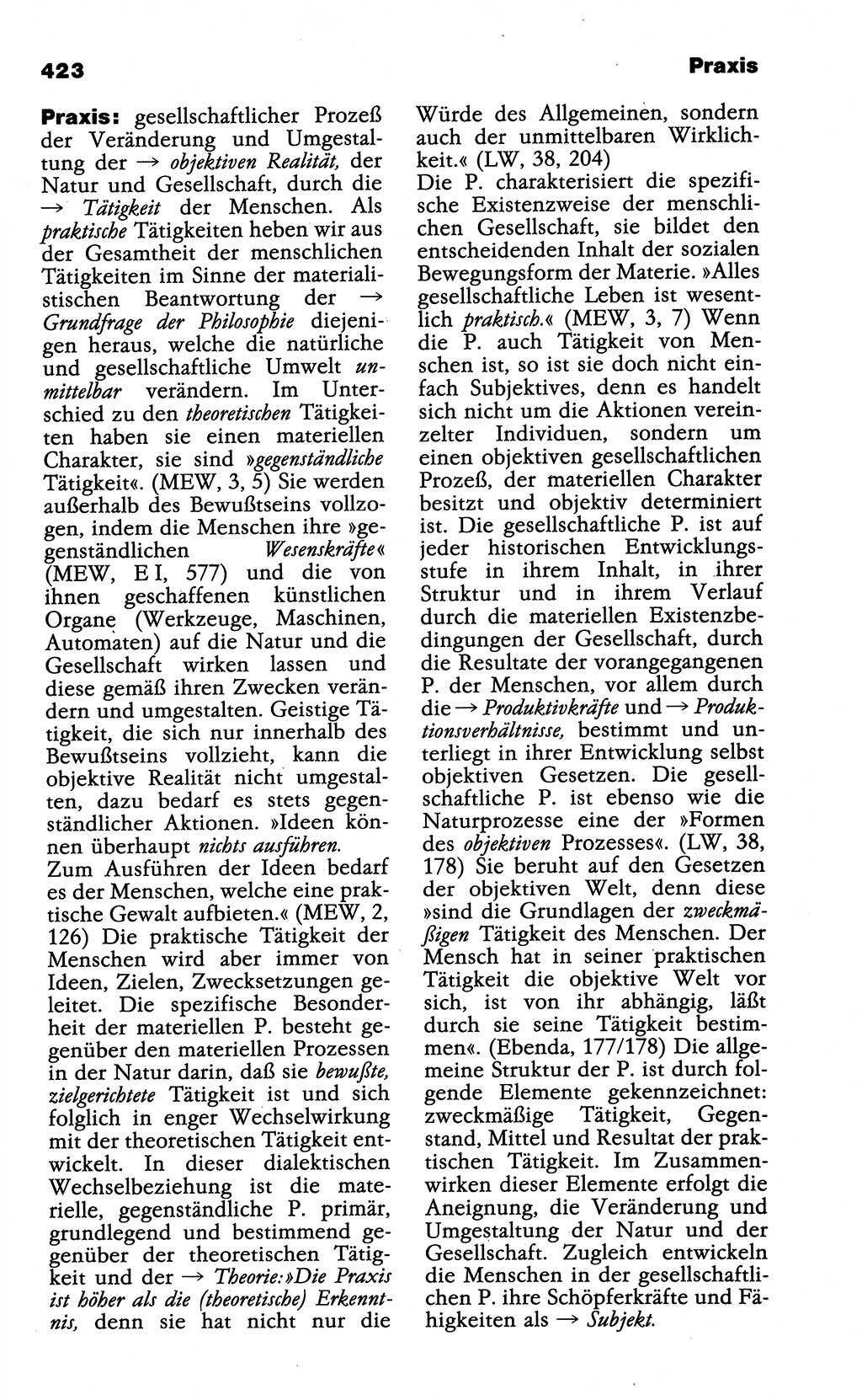 Wörterbuch der marxistisch-leninistischen Philosophie [Deutsche Demokratische Republik (DDR)] 1985, Seite 423 (Wb. ML Phil. DDR 1985, S. 423)