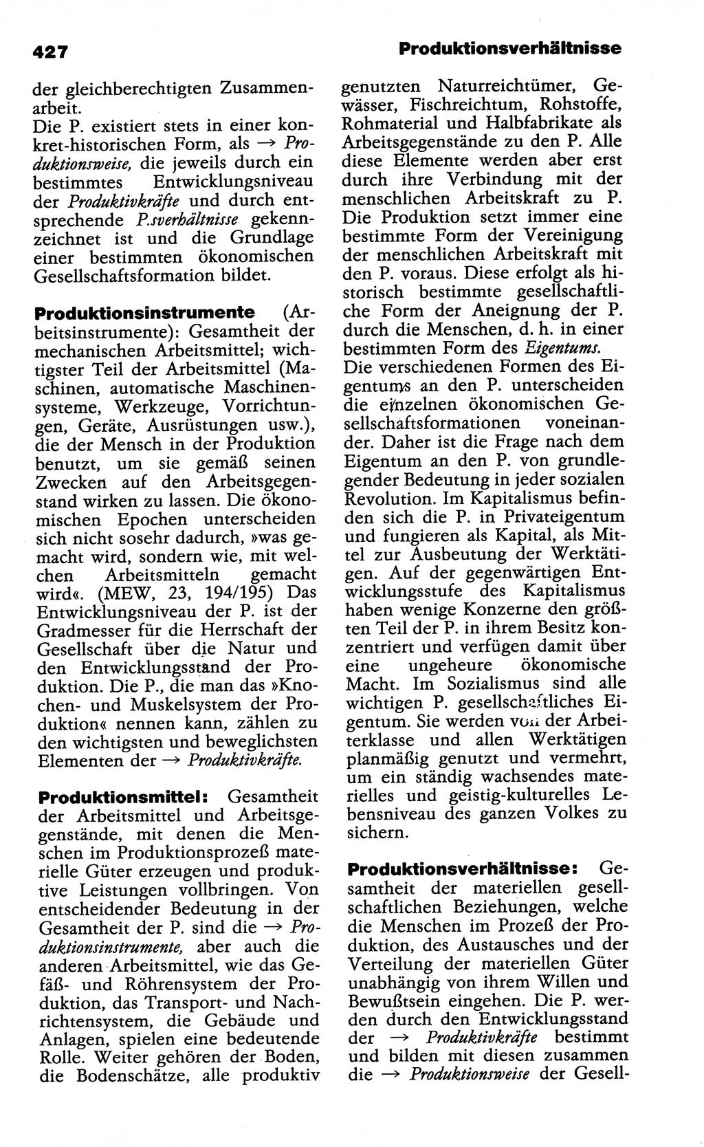 Wörterbuch der marxistisch-leninistischen Philosophie [Deutsche Demokratische Republik (DDR)] 1985, Seite 427 (Wb. ML Phil. DDR 1985, S. 427)