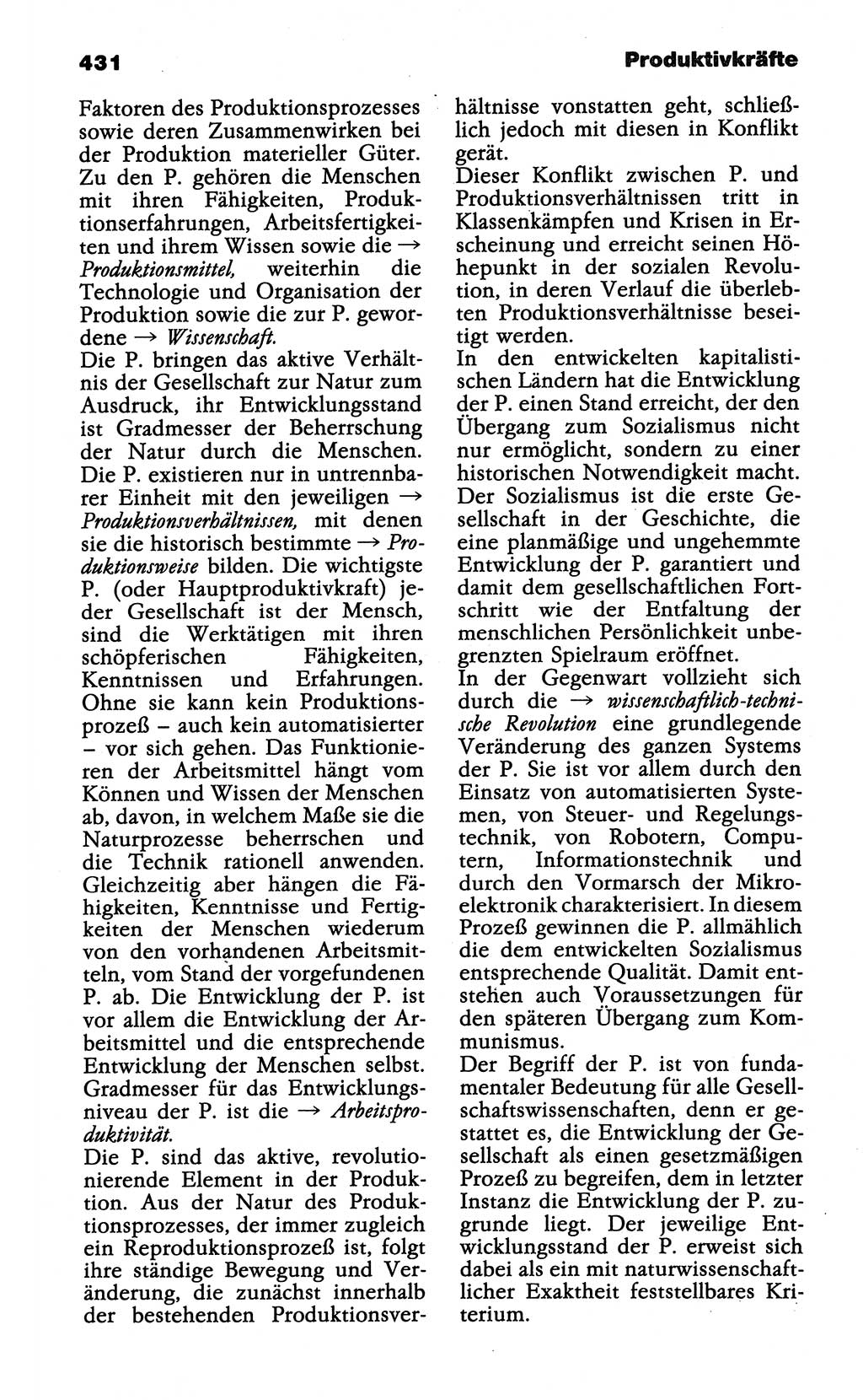 Wörterbuch der marxistisch-leninistischen Philosophie [Deutsche Demokratische Republik (DDR)] 1985, Seite 431 (Wb. ML Phil. DDR 1985, S. 431)