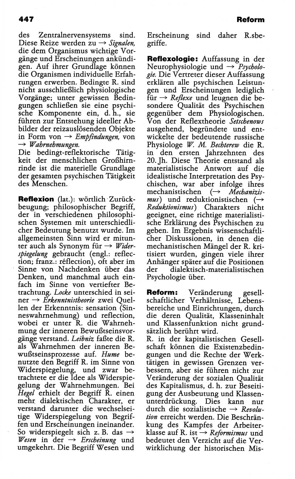 Wörterbuch der marxistisch-leninistischen Philosophie [Deutsche Demokratische Republik (DDR)] 1985, Seite 447 (Wb. ML Phil. DDR 1985, S. 447)