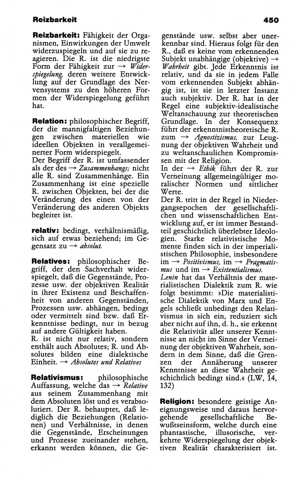 Wörterbuch der marxistisch-leninistischen Philosophie [Deutsche Demokratische Republik (DDR)] 1985, Seite 450 (Wb. ML Phil. DDR 1985, S. 450)