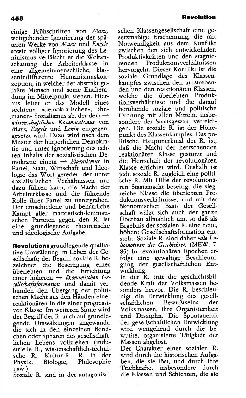 Wörterbuch der marxistisch-leninistischen Philosophie [Deutsche Demokratische Republik (DDR)] 1985, Seite 455 (Wb. ML Phil. DDR 1985, S. 455)