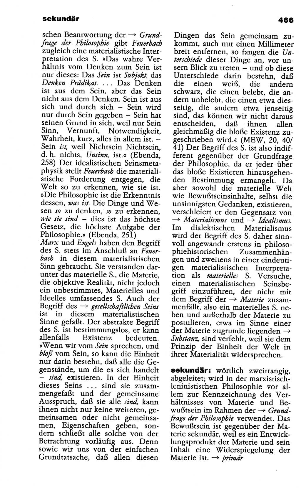 Wörterbuch der marxistisch-leninistischen Philosophie [Deutsche Demokratische Republik (DDR)] 1985, Seite 466 (Wb. ML Phil. DDR 1985, S. 466)