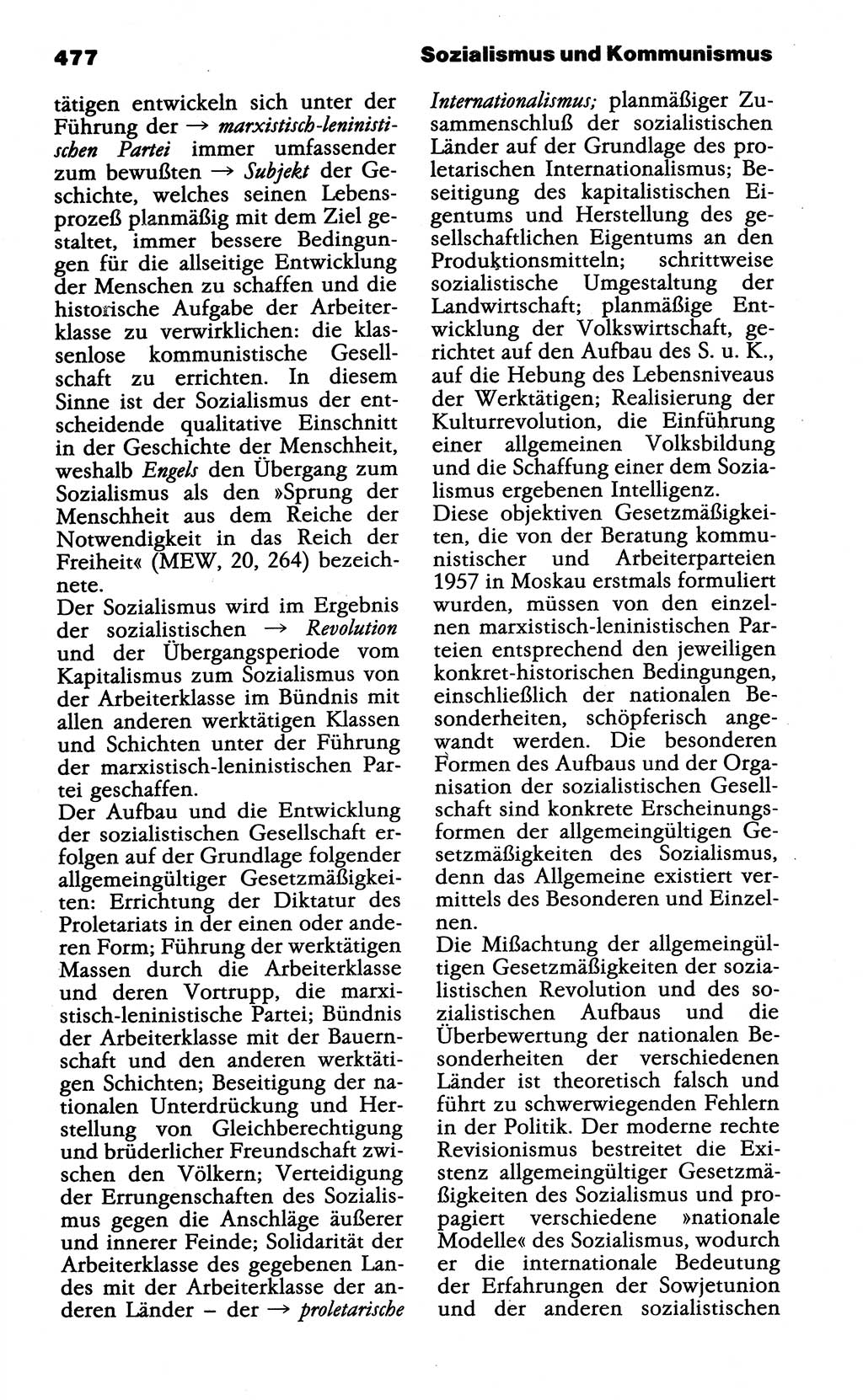 Wörterbuch der marxistisch-leninistischen Philosophie [Deutsche Demokratische Republik (DDR)] 1985, Seite 477 (Wb. ML Phil. DDR 1985, S. 477)