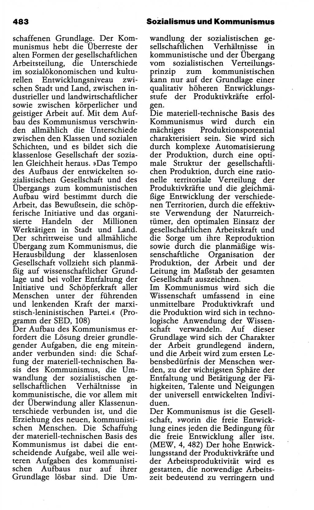 Wörterbuch der marxistisch-leninistischen Philosophie [Deutsche Demokratische Republik (DDR)] 1985, Seite 483 (Wb. ML Phil. DDR 1985, S. 483)