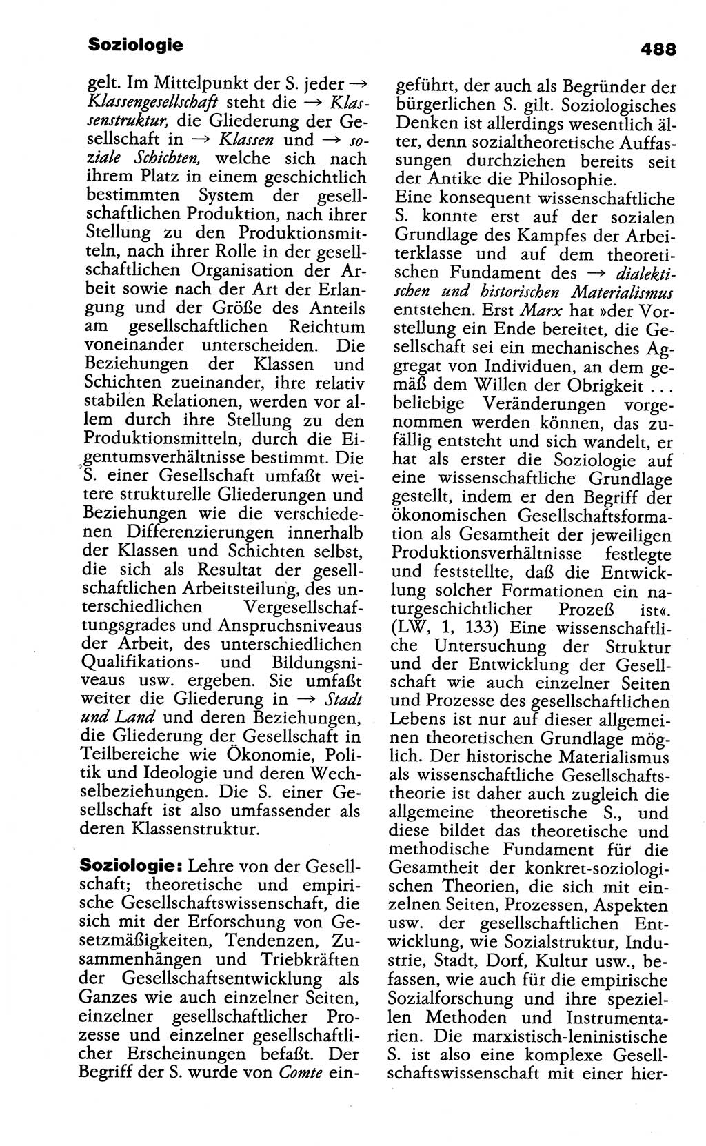 Wörterbuch der marxistisch-leninistischen Philosophie [Deutsche Demokratische Republik (DDR)] 1985, Seite 488 (Wb. ML Phil. DDR 1985, S. 488)