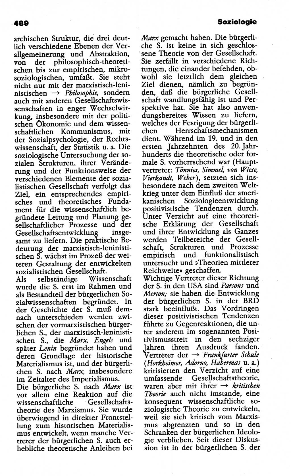 Wörterbuch der marxistisch-leninistischen Philosophie [Deutsche Demokratische Republik (DDR)] 1985, Seite 489 (Wb. ML Phil. DDR 1985, S. 489)