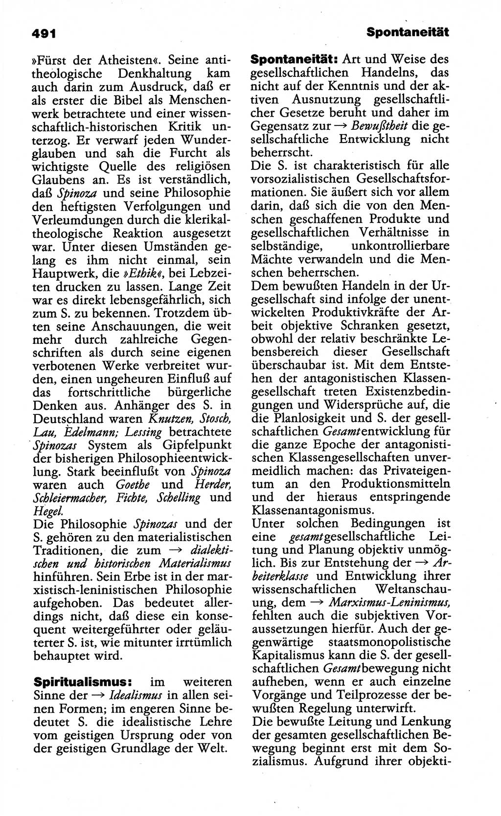 Wörterbuch der marxistisch-leninistischen Philosophie [Deutsche Demokratische Republik (DDR)] 1985, Seite 491 (Wb. ML Phil. DDR 1985, S. 491)