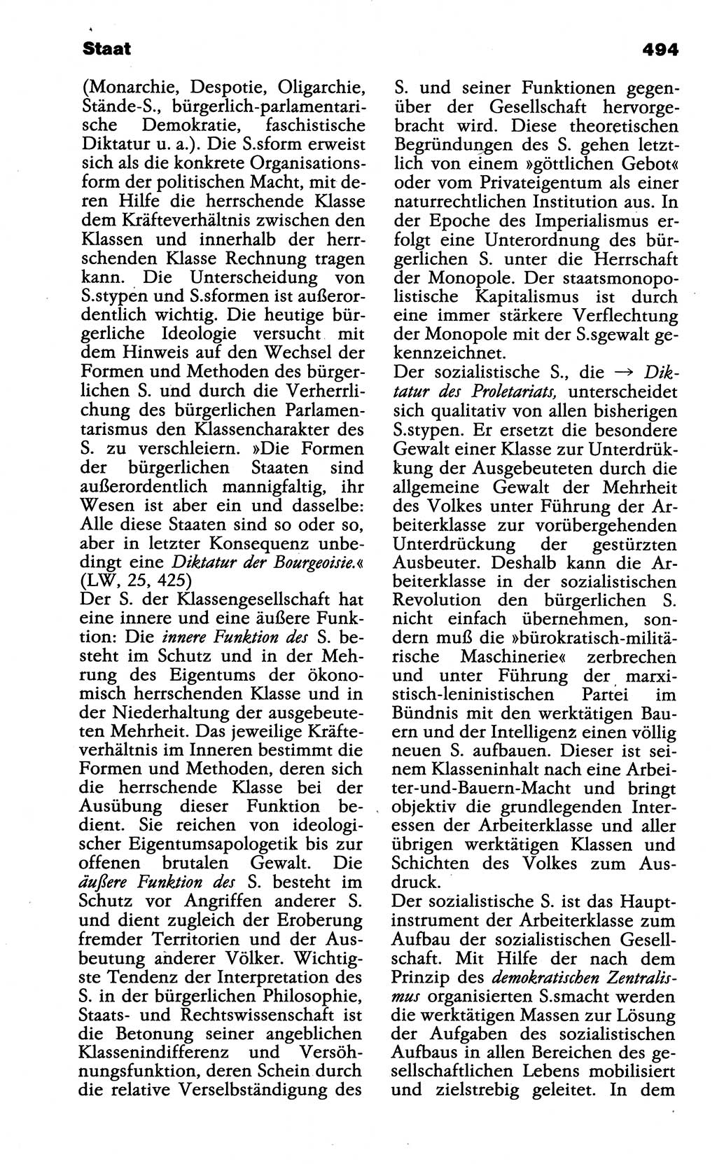 Wörterbuch der marxistisch-leninistischen Philosophie [Deutsche Demokratische Republik (DDR)] 1985, Seite 494 (Wb. ML Phil. DDR 1985, S. 494)
