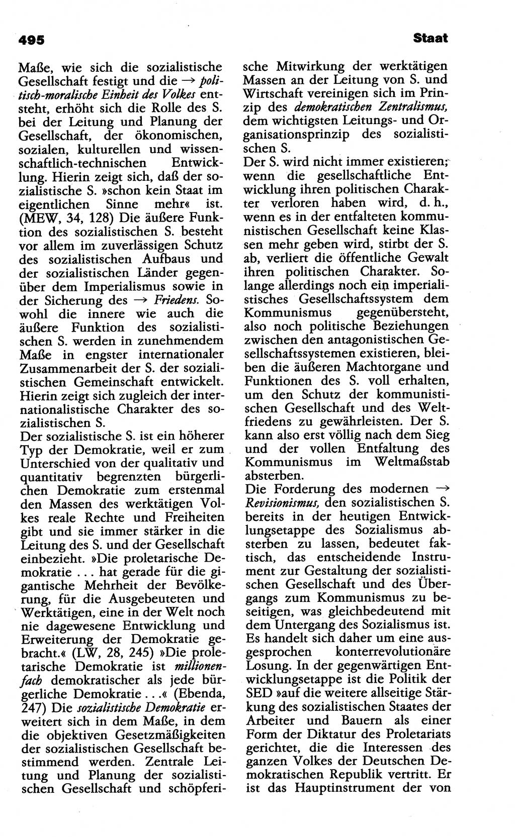 Wörterbuch der marxistisch-leninistischen Philosophie [Deutsche Demokratische Republik (DDR)] 1985, Seite 495 (Wb. ML Phil. DDR 1985, S. 495)