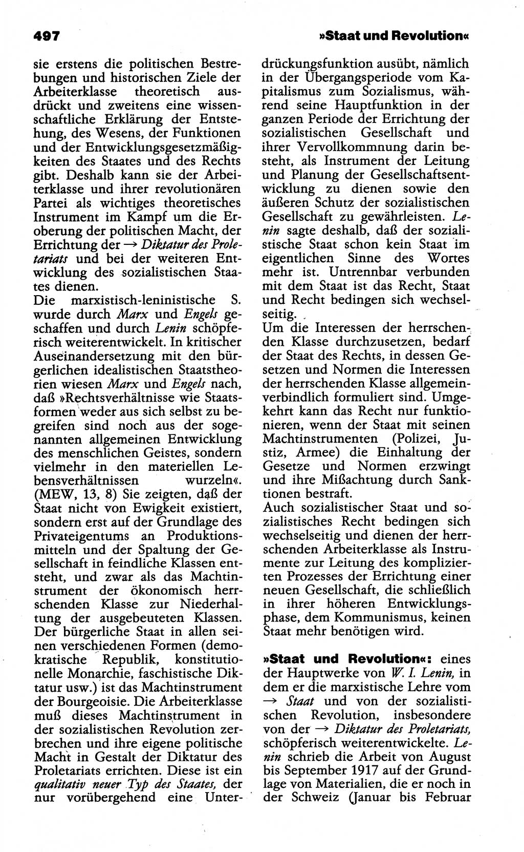 Wörterbuch der marxistisch-leninistischen Philosophie [Deutsche Demokratische Republik (DDR)] 1985, Seite 497 (Wb. ML Phil. DDR 1985, S. 497)