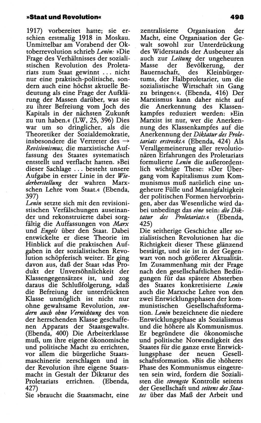 Wörterbuch der marxistisch-leninistischen Philosophie [Deutsche Demokratische Republik (DDR)] 1985, Seite 498 (Wb. ML Phil. DDR 1985, S. 498)